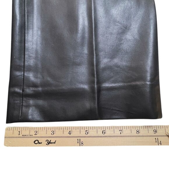 .Crew Faux Leather Straight Leg Pants Size 12 Black NWT - Picture 15 of 16